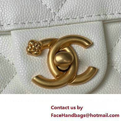 Chanel Grained Calfskin  &  Gold-Tone Metal Chain Flap Bag AS4489 White 2023